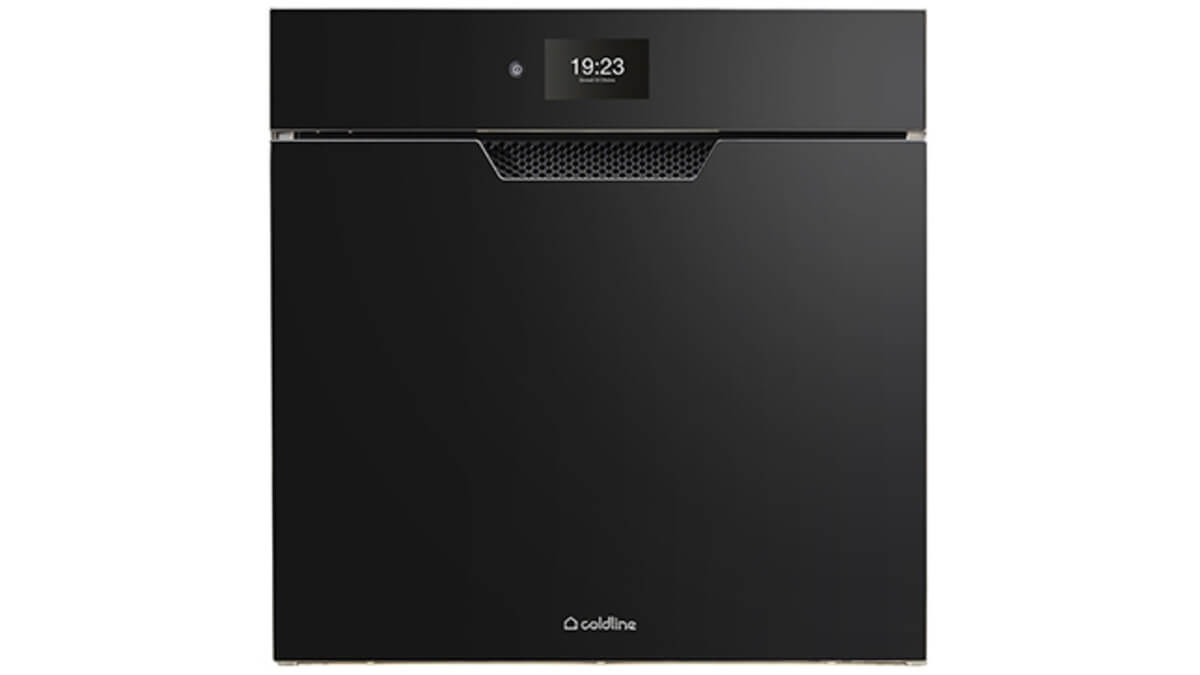 Abbattitore Life W60 colore Nero Elegance frontale con display per orario.