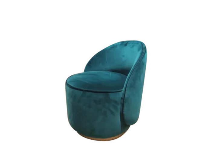 Pantelleria Poltrona in velluto colore Ottanio con sfondo bianco / Pantelleria Velvet Armchair in Peacock Blue Color