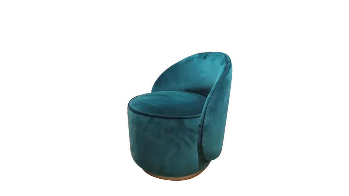 Pantelleria Poltrona in velluto colore Ottanio con sfondo bianco / Pantelleria Velvet Armchair in Peacock Blue Color
