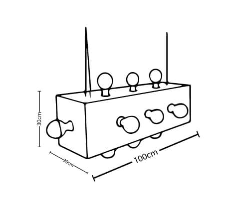 Disegni tecnici di Astro Pendant Lamp con annotazioni dimensionali in centimetri.