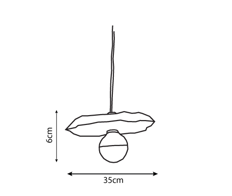 Disegni tecnici di Nuvola Pendant Lamp con annotazioni dimensionali in centimetri.