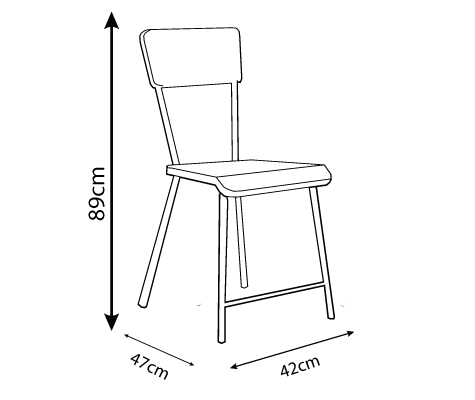 Disegni tecnici di Secca Sedia con annotazioni dimensionali in centimetri.